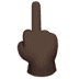 🖕🏿 middle finger: dark skin tone display on Apple